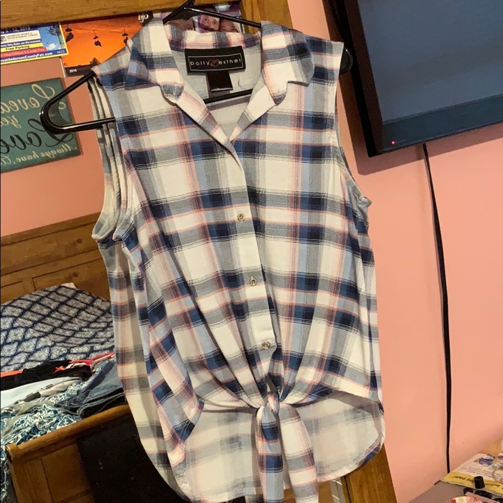 Polly Eesther flannel tank top